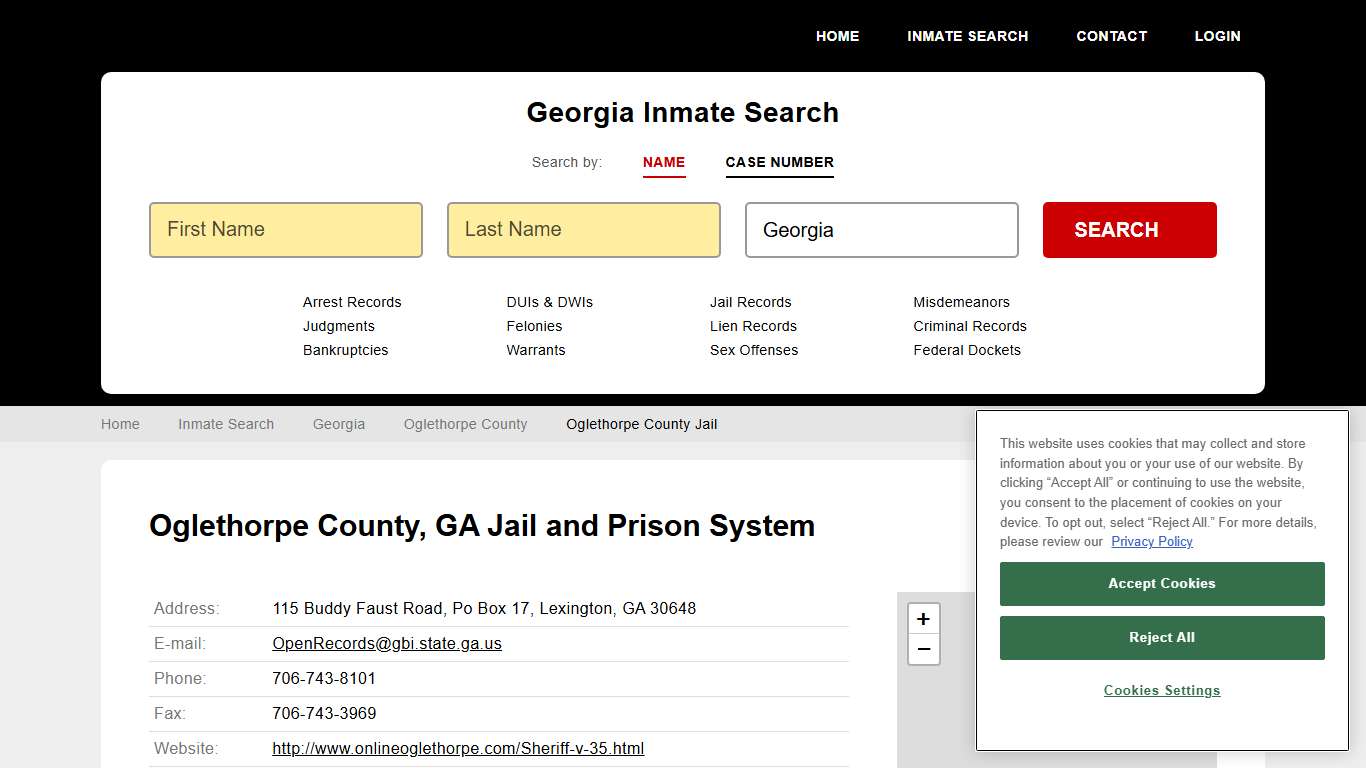 Oglethorpe County Jail Inmate Records Search, Georgia - StateCourts