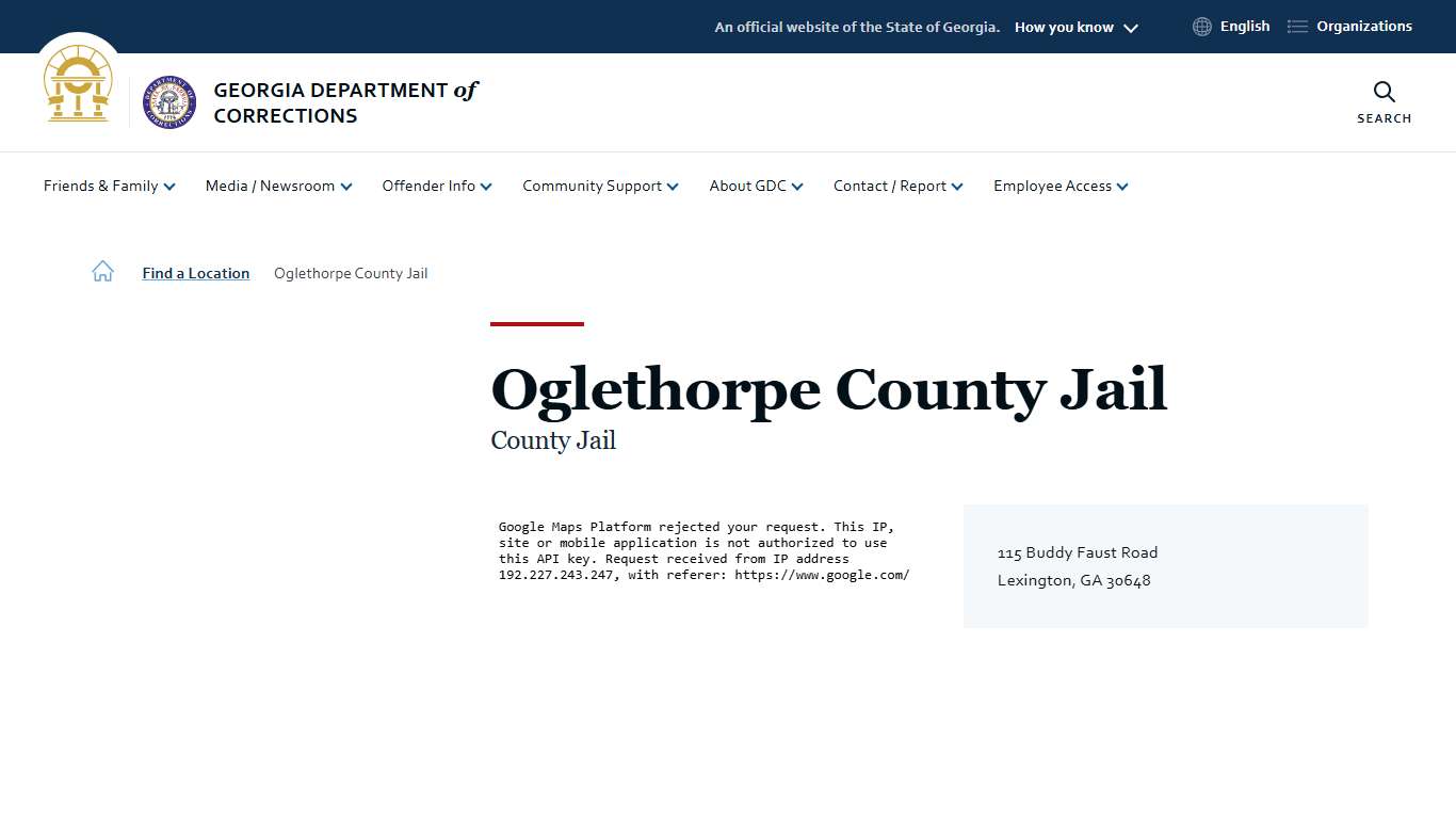 Oglethorpe County Jail | Georgia Department of Corrections