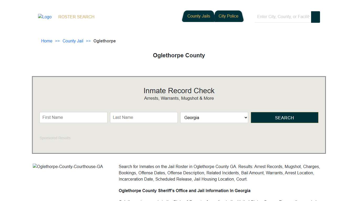 Oglethorpe County | Georgia Jail Inmate Search